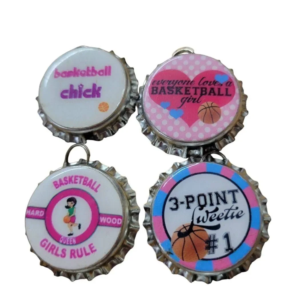 Basketball bottle cap charms